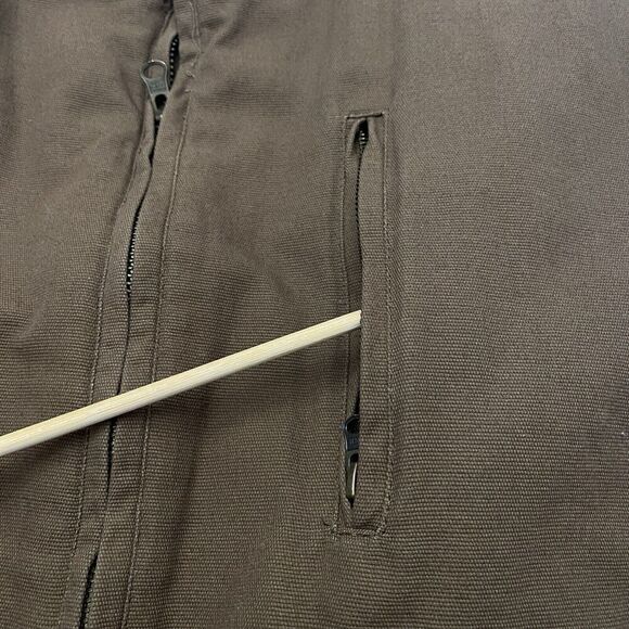 Lightweight Canvas Brown Sherpa Fur Lined Vest Men's Size XXL Workwear Outdoor - Picture 4 of 11